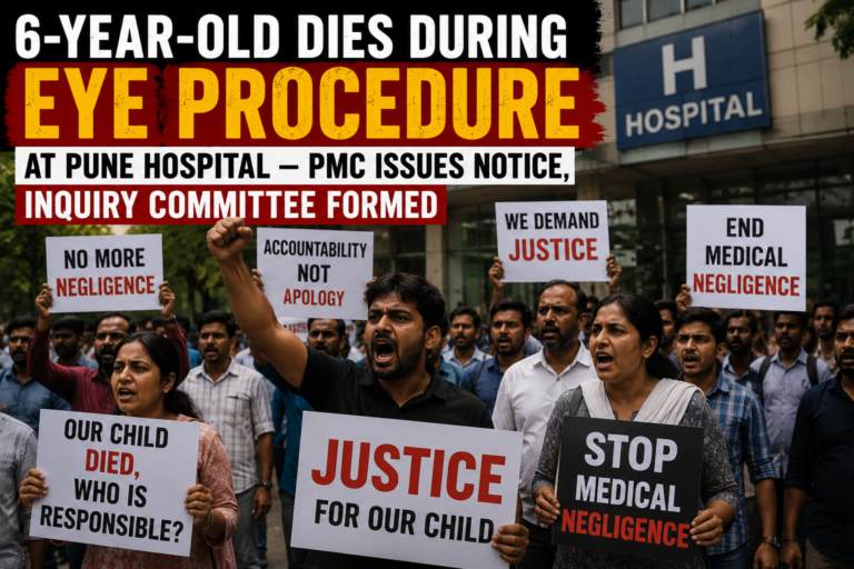 6-Year-Old girl Dies During a routine Eye Procedure at Pune Hospital – PMC Issues Notice, Inquiry Committee Formed